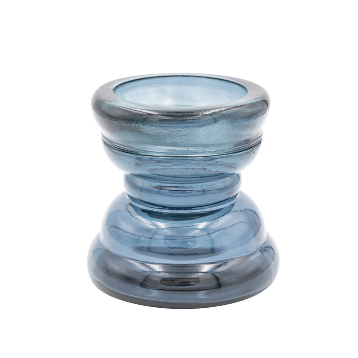 Blue Glass Candle Holder - Madison's Niche 