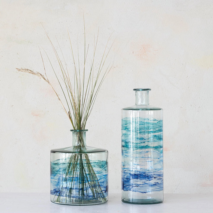 Blue Ombre Glass Vase