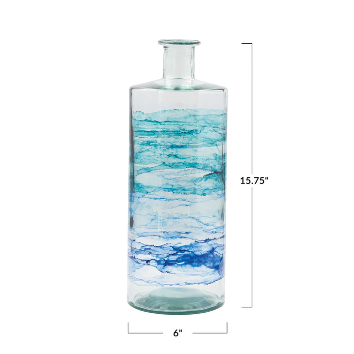 Blue Ombre Glass Vase