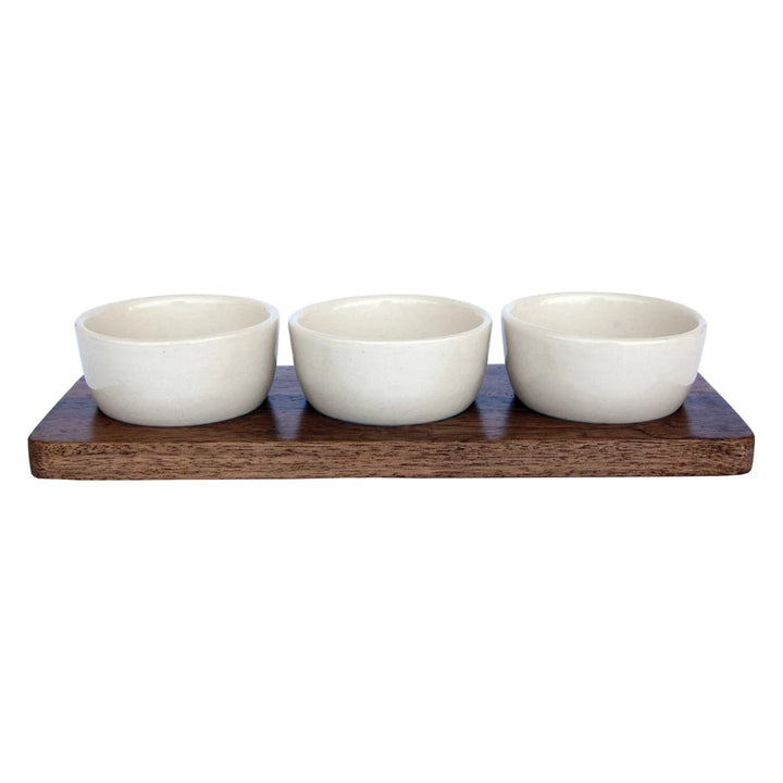 Tray with 3 Marble Bowls
