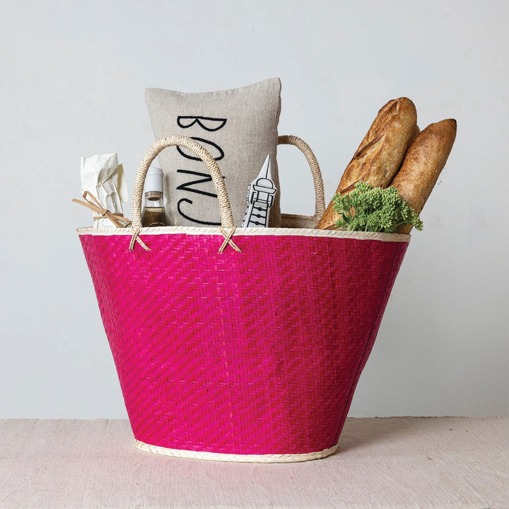 Pink Palm Leaf Tote - Madison's Niche 