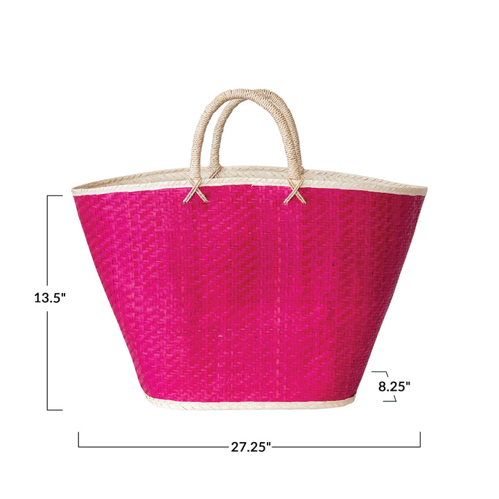 Pink Palm Leaf Tote - Madison's Niche 