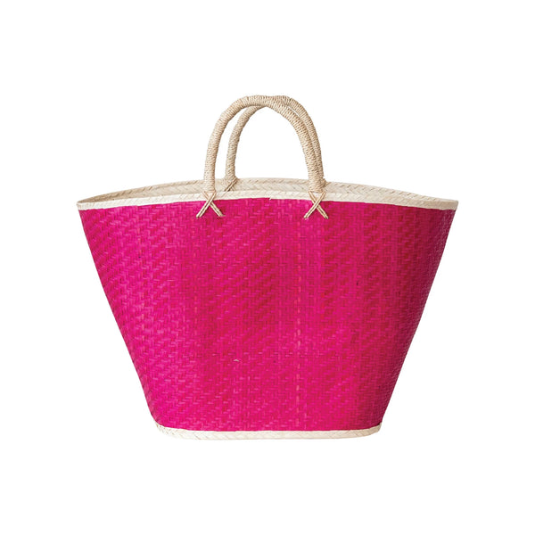 Pink Palm Leaf Tote - Madison's Niche 