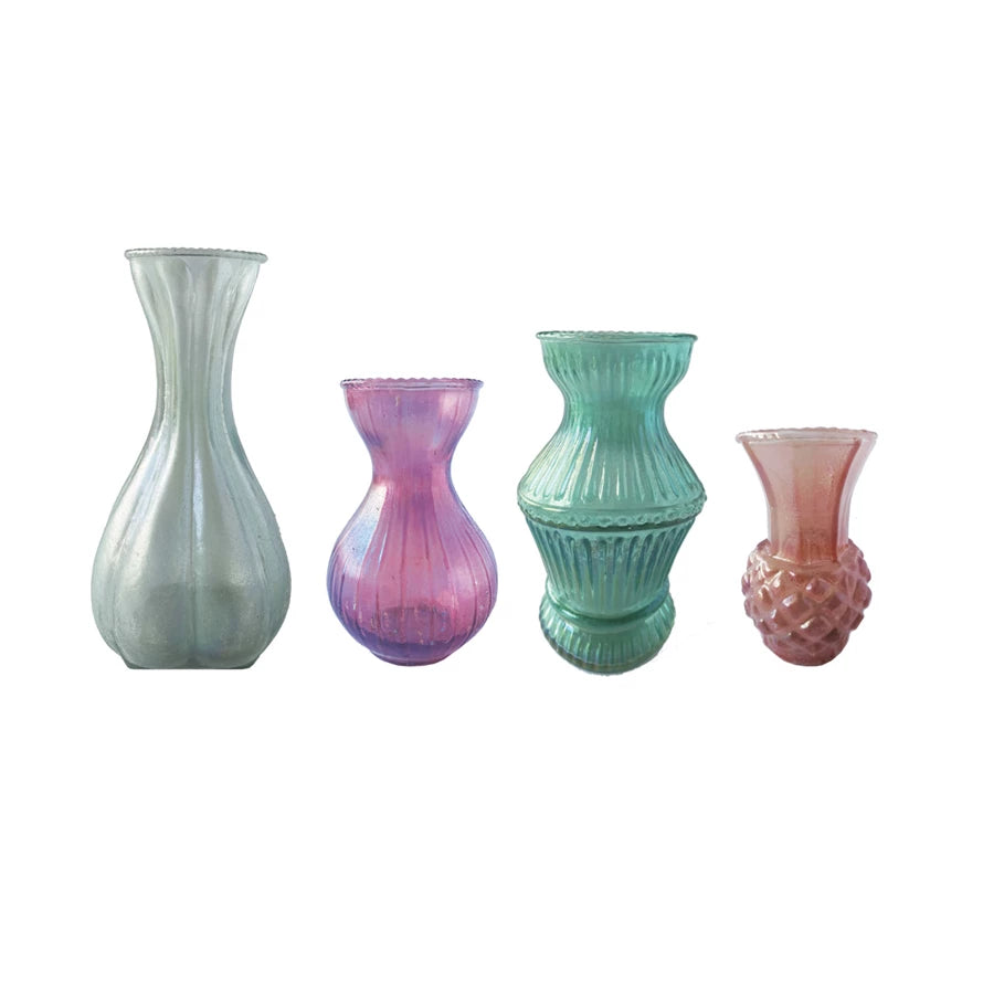 Debossed Glass Vase (Pink) - Madison's Niche 