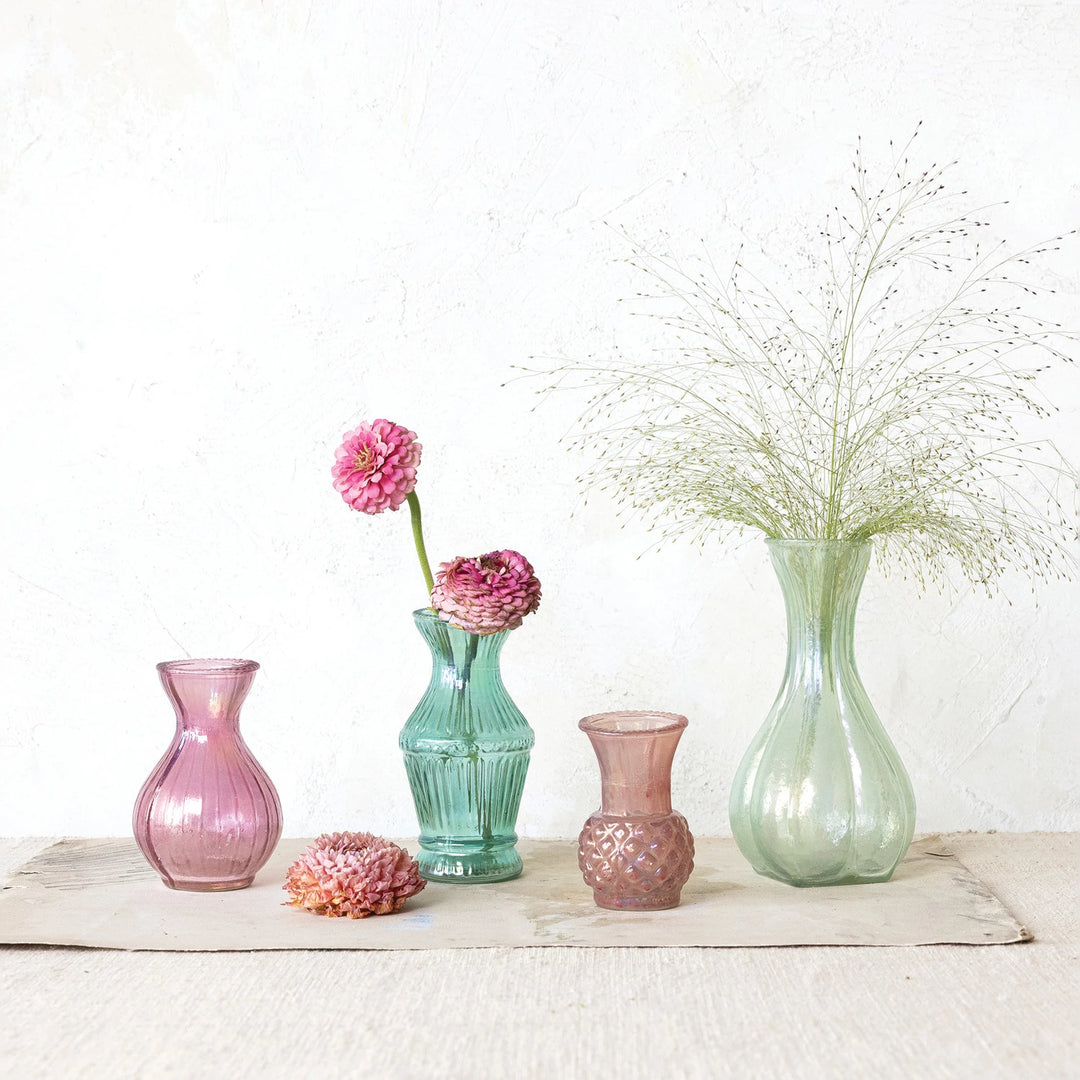Debossed Glass Vase (Pink) - Madison's Niche 