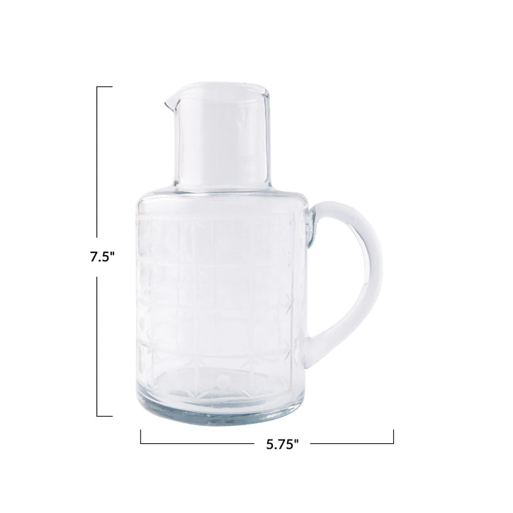 Etched Glass Pitcher