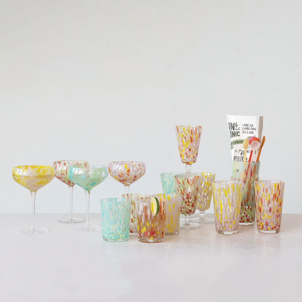 Stemmed Confetti Glass - Madison's Niche 