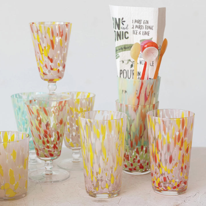 Stemmed Confetti Glass - Madison's Niche 