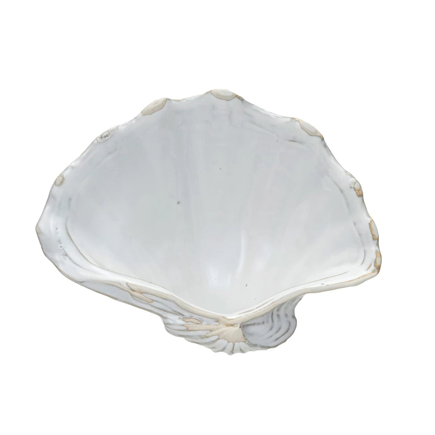 White Glaze Shell Dish