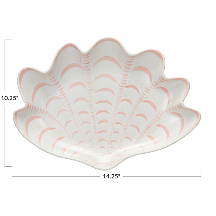 White & Coral Shell Plate