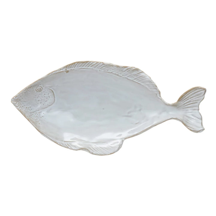 White Glaze Fish Plate