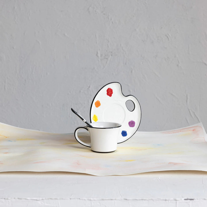 Paint Palette Cup, Saucer & Stir - Madison's Niche 