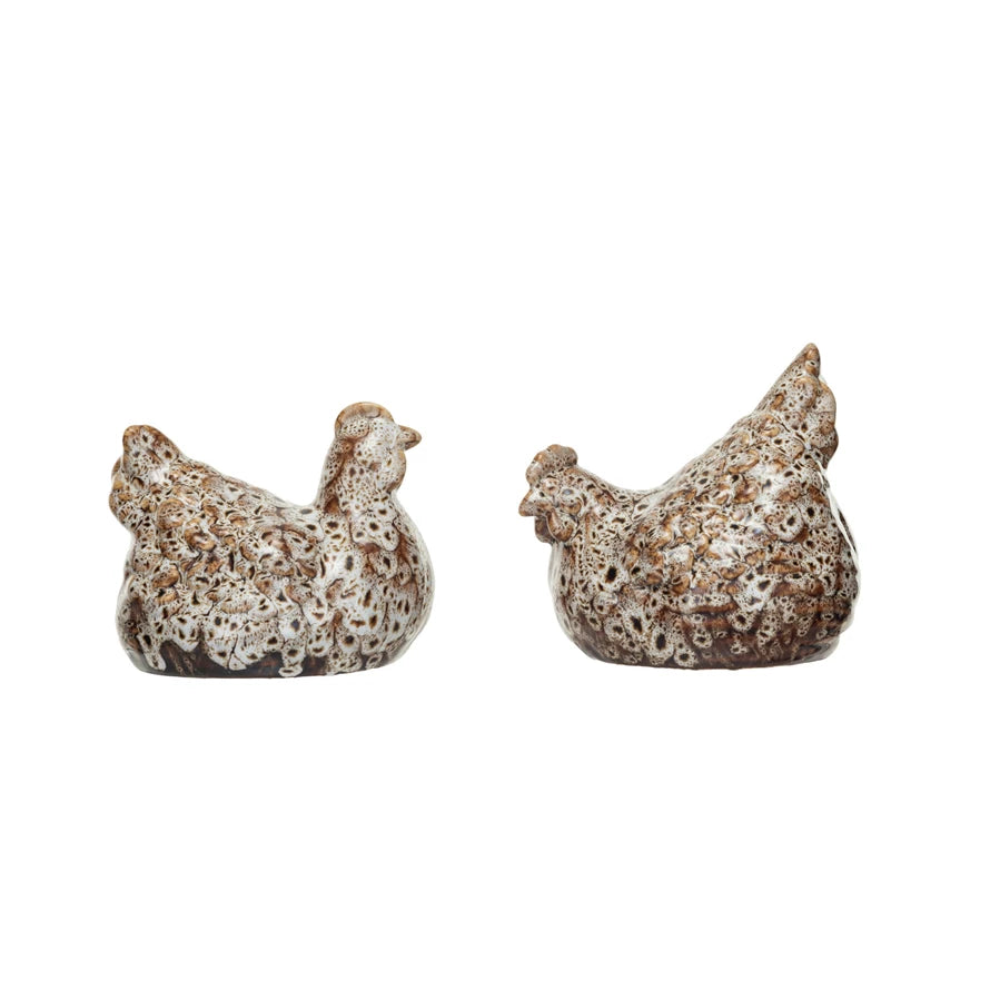 Brown Glaze Stone Hen - Madison's Niche 