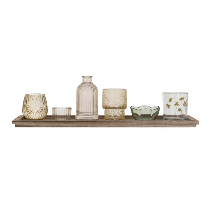Set: 20" Tray with 6 Vases - Madison's Niche 