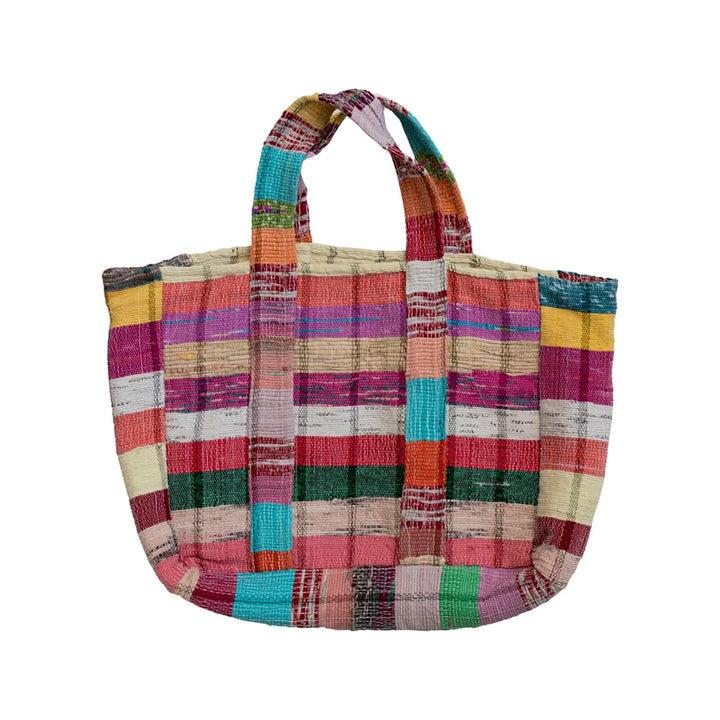 Woven Patchwork Tote Bag