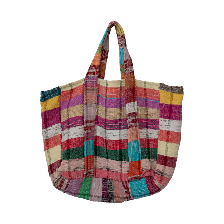 Woven Patchwork Tote Bag