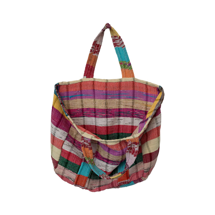 Woven Patchwork Tote Bag