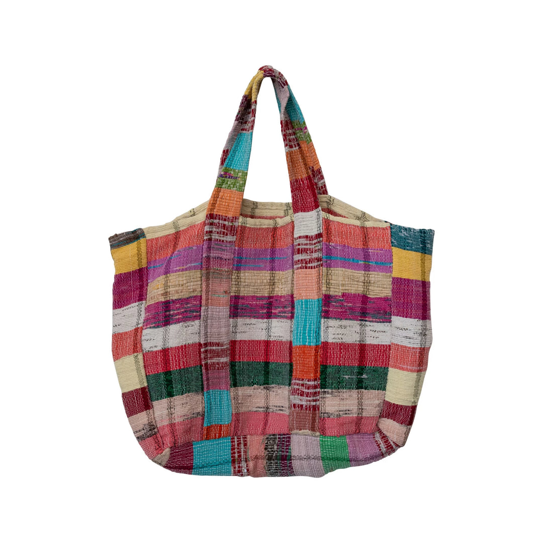 Woven Patchwork Tote Bag