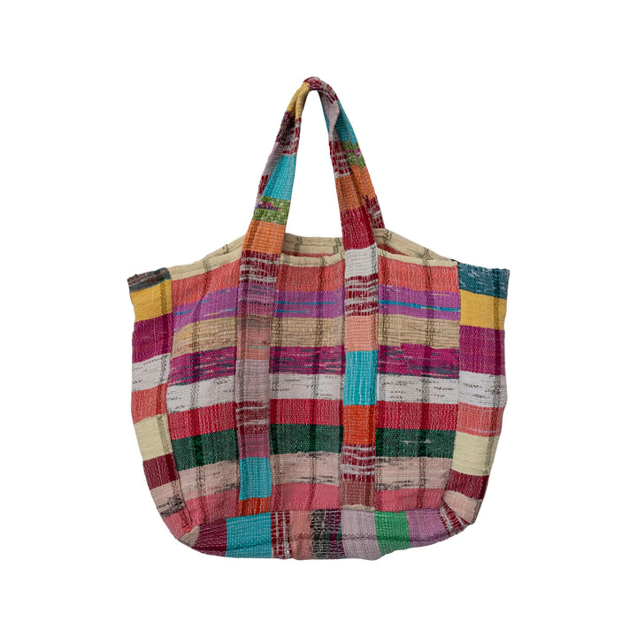 Woven Patchwork Tote Bag