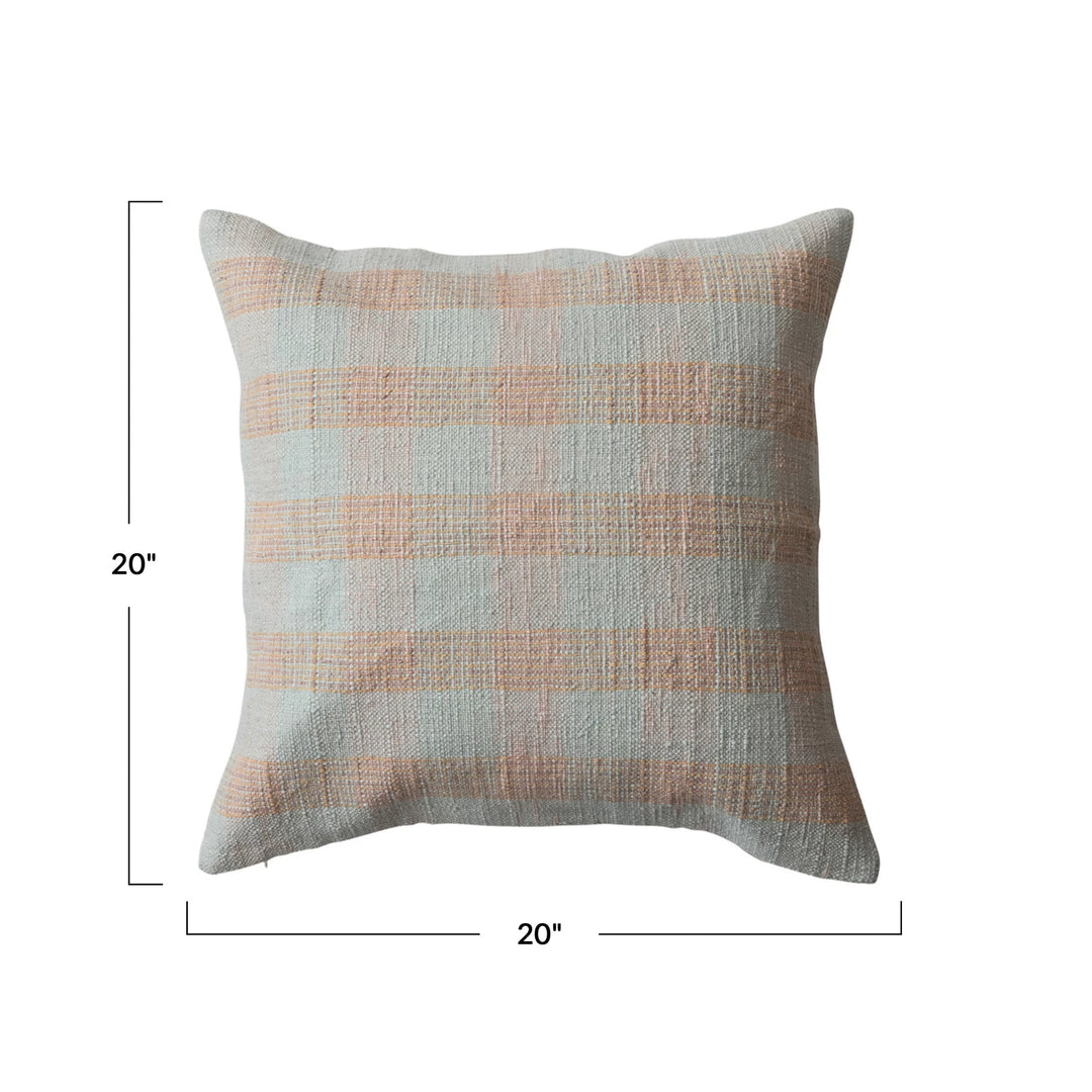 Pink & Tan Plaid 20" Pillow