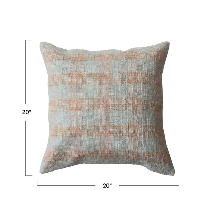 Pink & Tan Plaid 20" Pillow