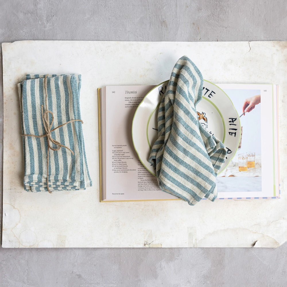 Set of 4 Blue Stripe Napkins - Madison's Niche 