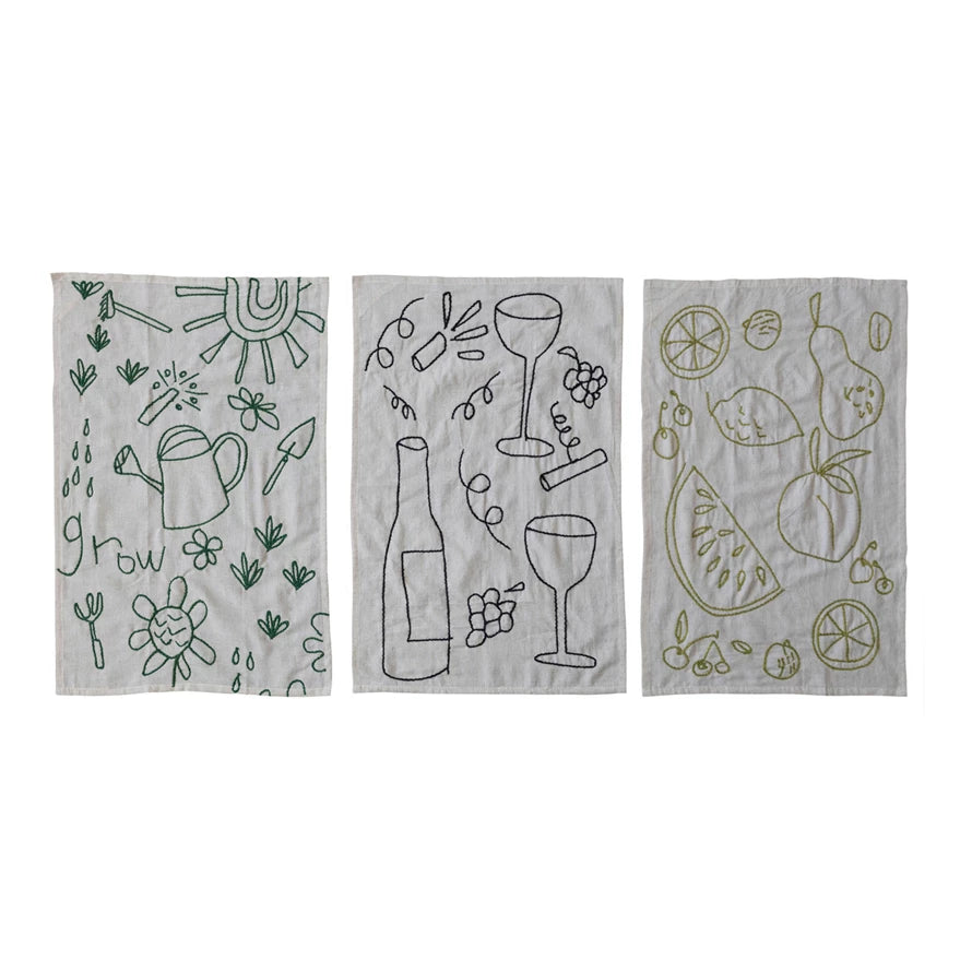 Embroidered Linen Towel - Madison's Niche 