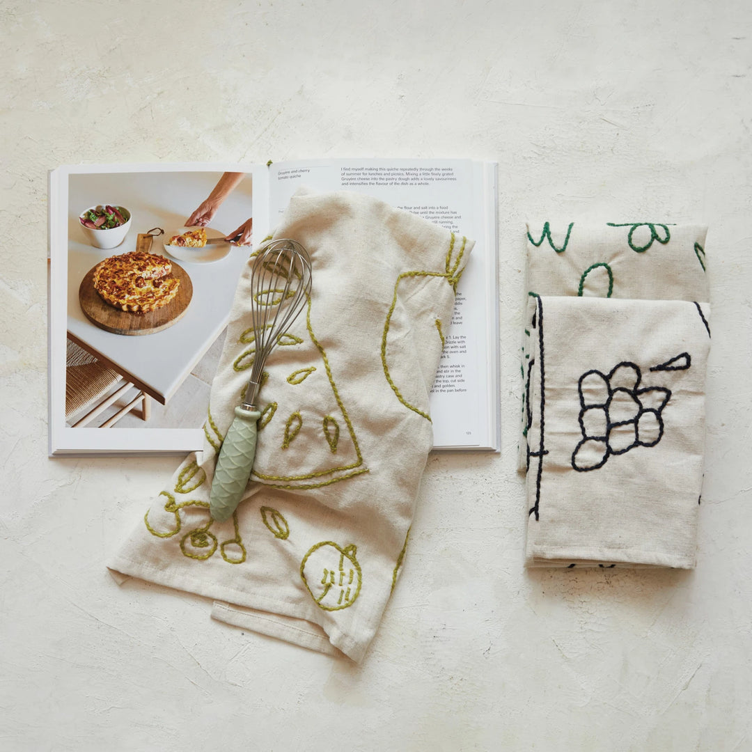 Embroidered Linen Towel
