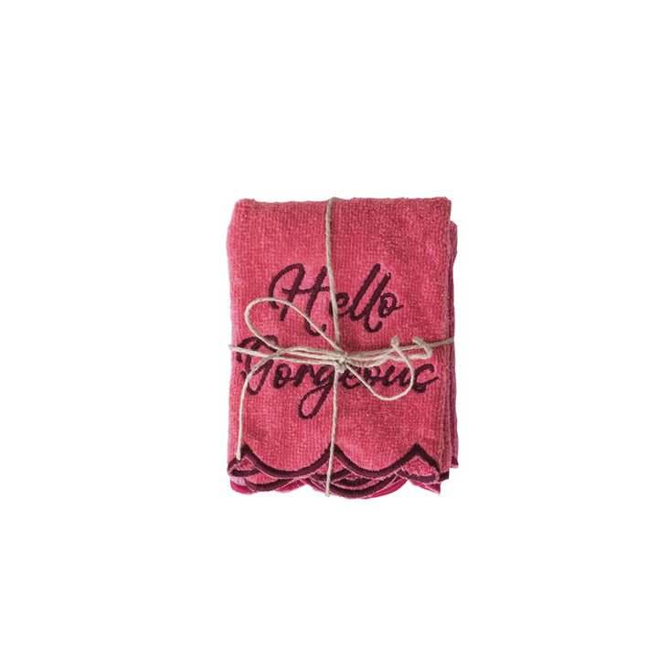 Set Of 2 Scalloped Wash Cloths