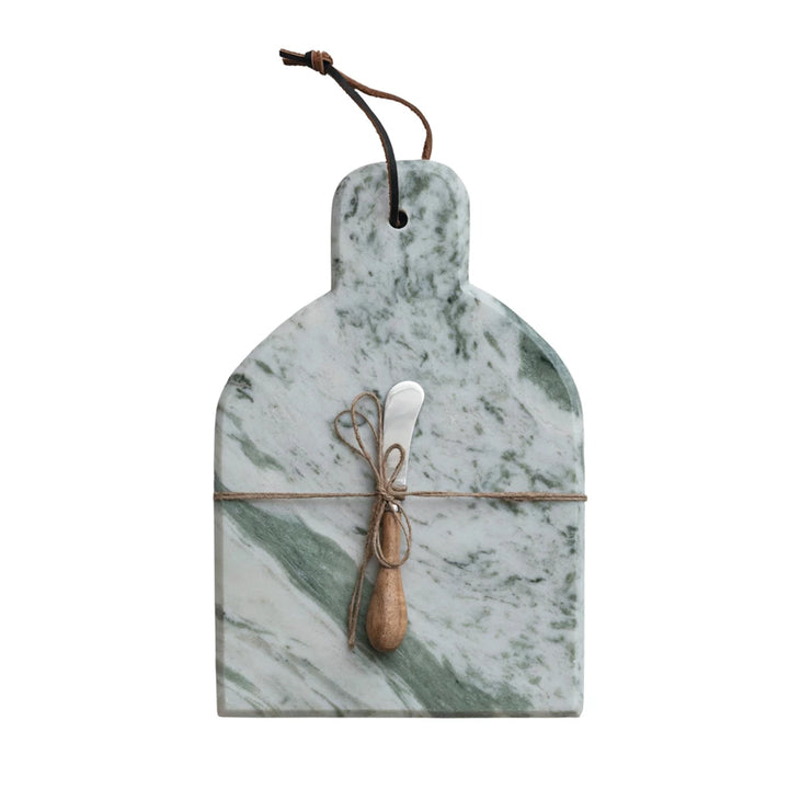 Marble Board With Knife