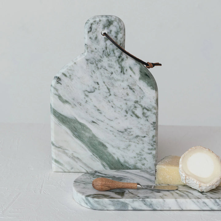 Marble Board With Knife