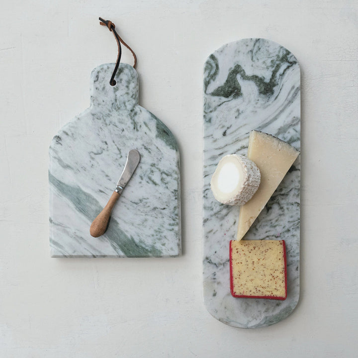 Marble Board With Knife