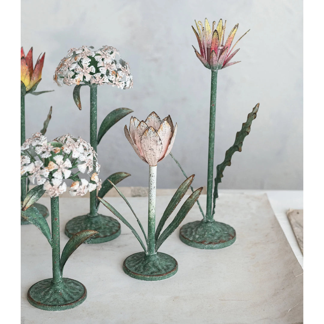 Metal Flower Taper Holder