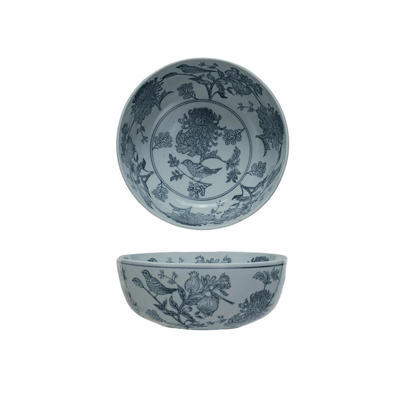 Hand-Stamped Serving Bowl