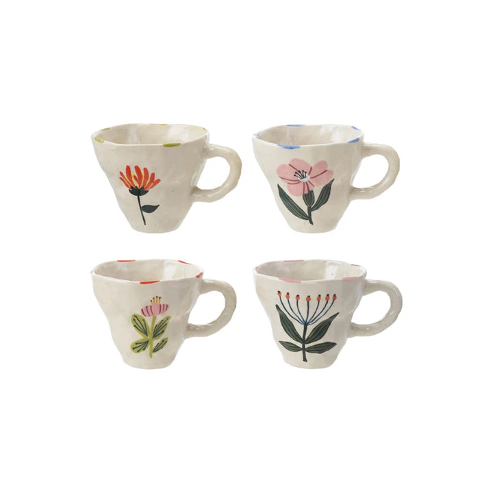 Hand-Painted Flower Mug