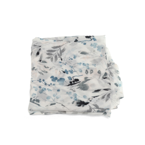 Grey Botanical Berries Scarf