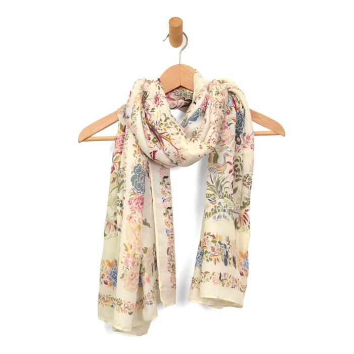 Multi Birds & Flowers Scarf