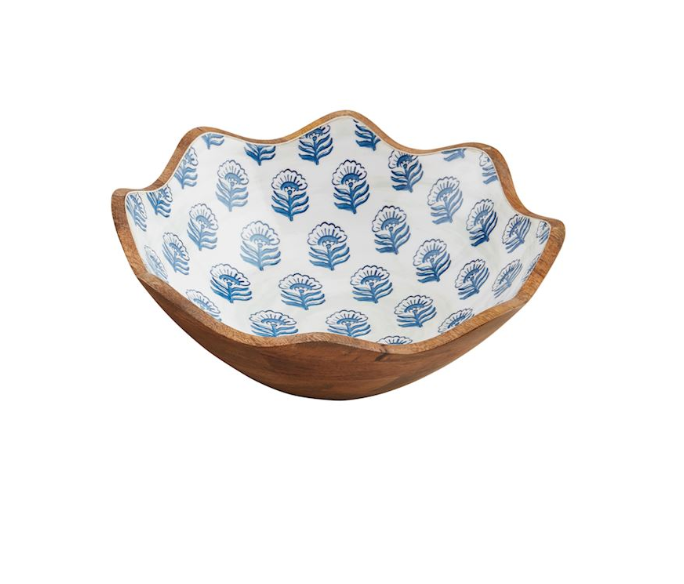 BLOCK PRINT ENAMEL BOWL
