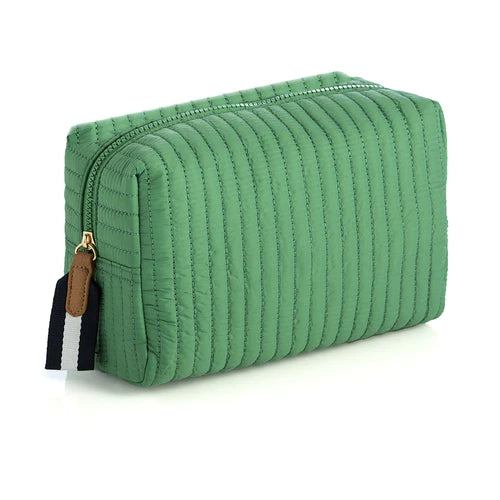 Ezra Large Quilted Nylon Pouch in Green - Madison's Niche 