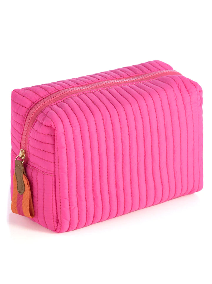 Ezra Large Quilted Nylon Pouch in Magenta - Madison's Niche 