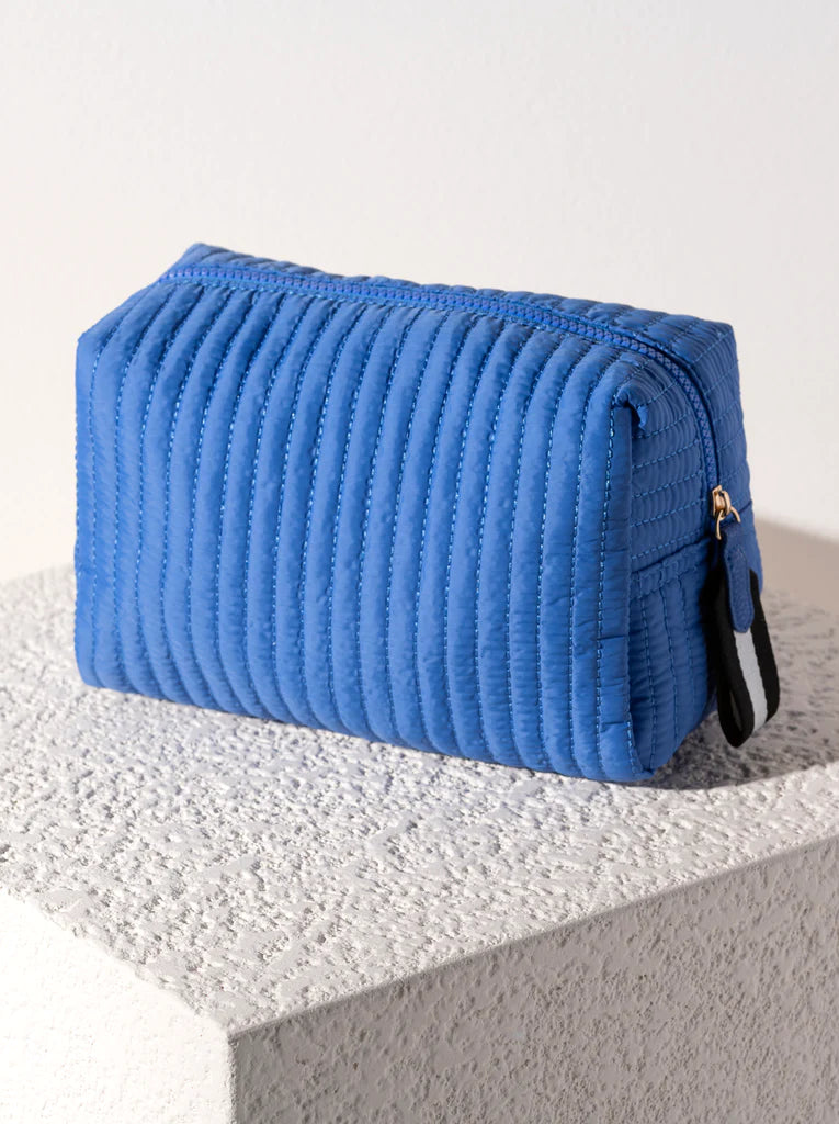 Ezra Large Quilted Nylon Pouch in Ultramarine - Madison's Niche 