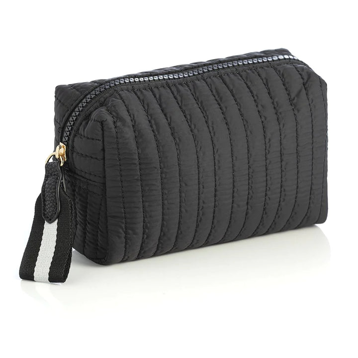 Ezra Small Quilted Nylon Pouch in Black - Madison's Niche 