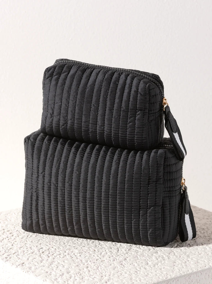 Ezra Small Quilted Nylon Pouch in Black - Madison's Niche 