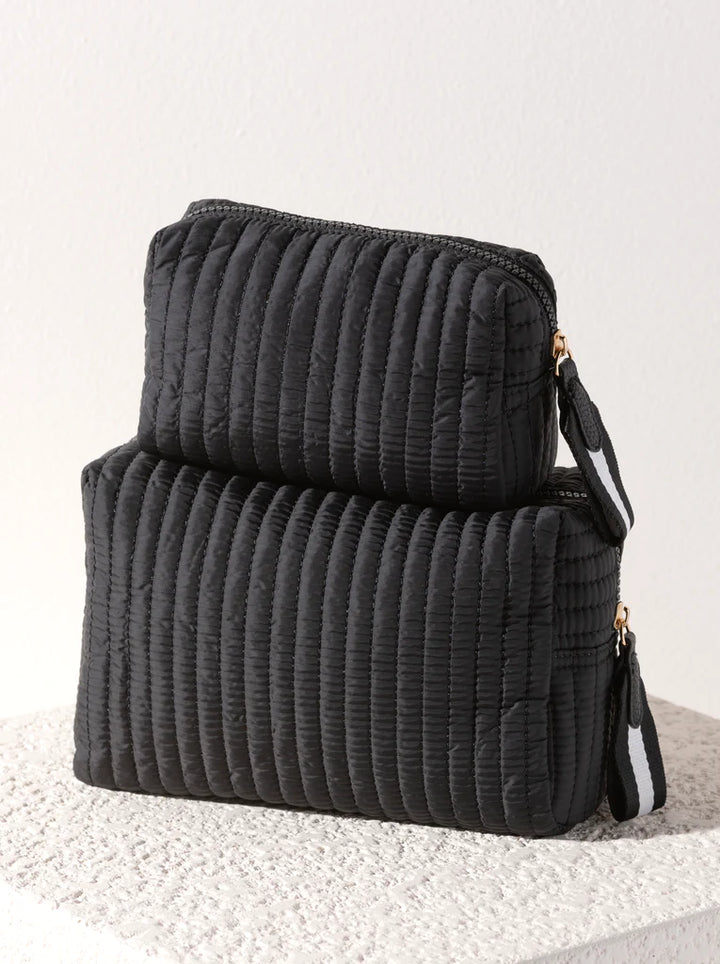 Ezra Large Quilted Nylon Pouch in Black - Madison's Niche 