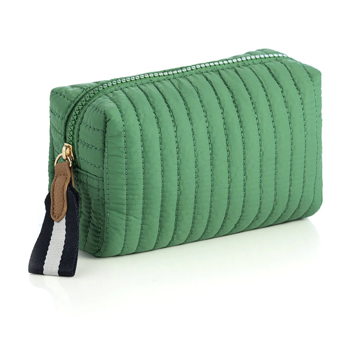 Ezra Small Quilted Nylon Pouch in Green - Madison's Niche 