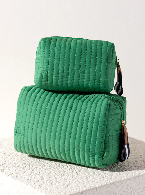 Ezra Small Quilted Nylon Pouch in Green - Madison's Niche 