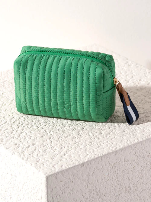 Ezra Small Quilted Nylon Pouch in Green - Madison's Niche 