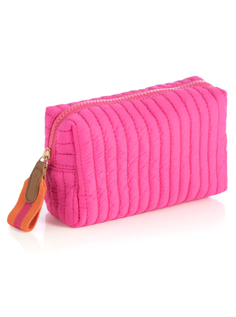 Ezra Small Quilted Nylon Pouch in Magenta - Madison's Niche 