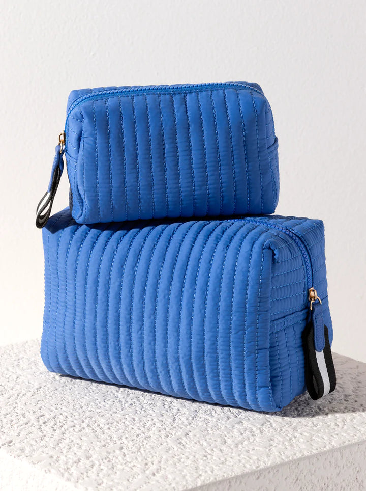Ezra Large Quilted Nylon Pouch in Ultramarine - Madison's Niche 