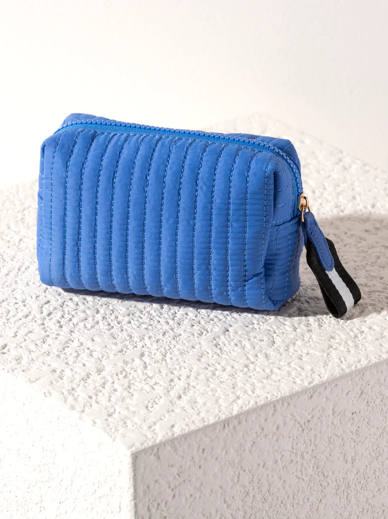 Ezra Small Quilted Nylon Pouch in Ultramarine - Madison's Niche 